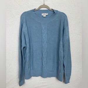 Vineyard Vines Cable Knit Sweater Mens Lg Baby Blue Preppy Fisherman Old Money